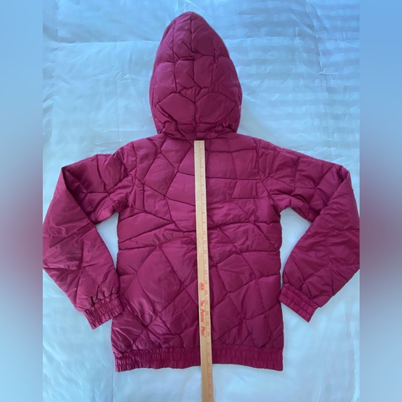 Patagonia Aliso Down Jacket Bomber Style Womens XS Magenta color w/ Hood - Picture 11 of 14